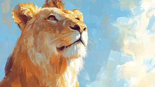 Lion in Artistic Brushstrokes