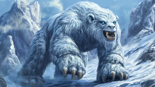 Fearsome Polar Bear in Snowy Wilderness