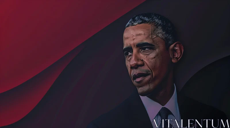 AI ART Contemplative Portrait of Barack Obama