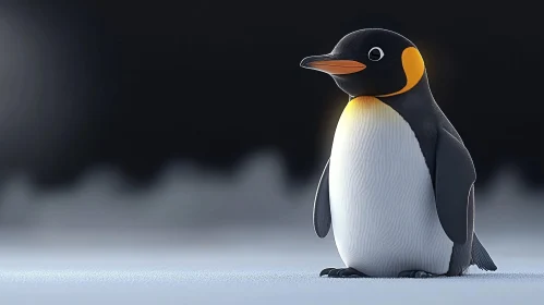 Penguin in Cool-Toned Environment