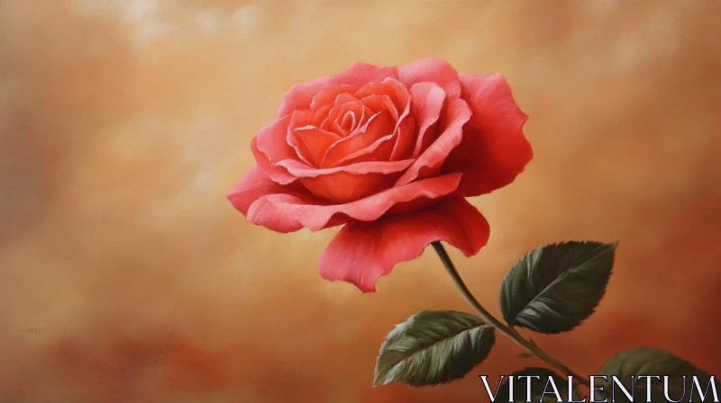 AI ART Gorgeous Red Rose Blossom