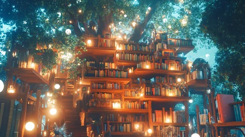 Whimsical Bookshelf Tree