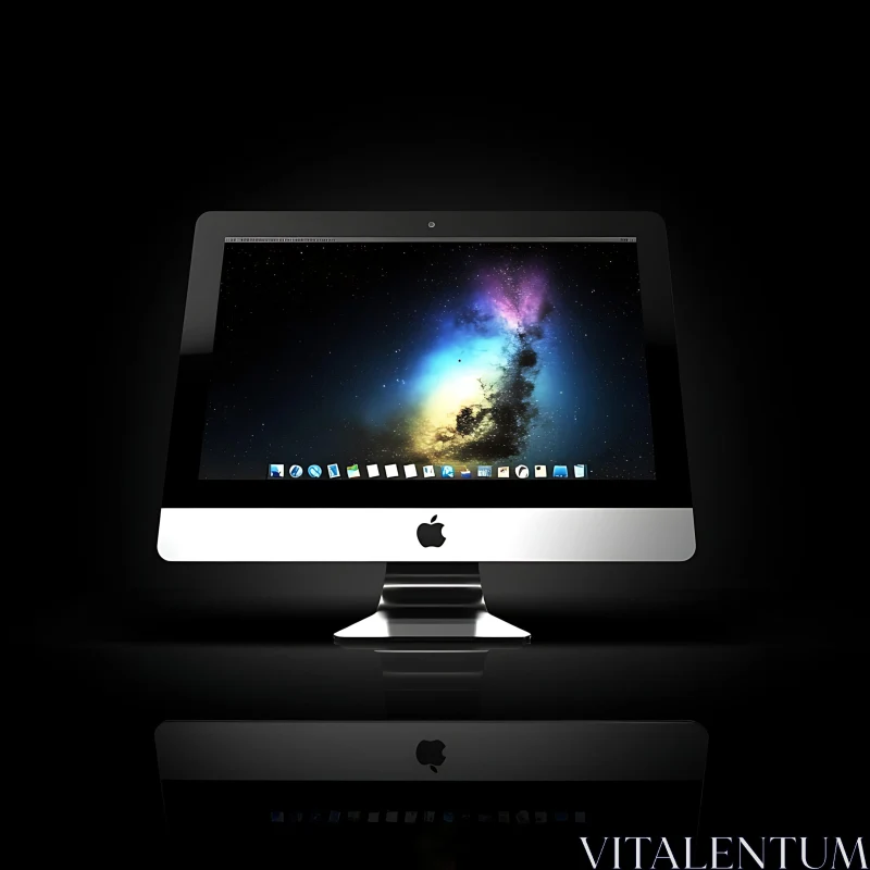 Modern iMac against Black Background AI Image