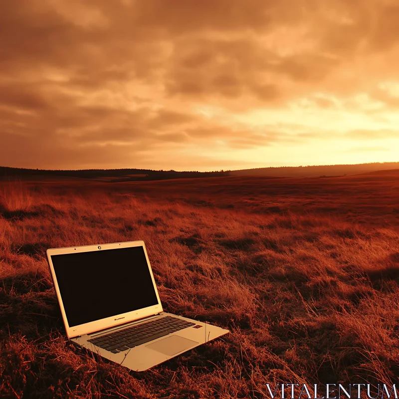 Technology Meets Nature at Sunset AI Image