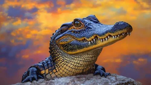 Alligator at Sunset