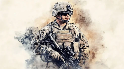 Armed Forces Watercolor Portrait