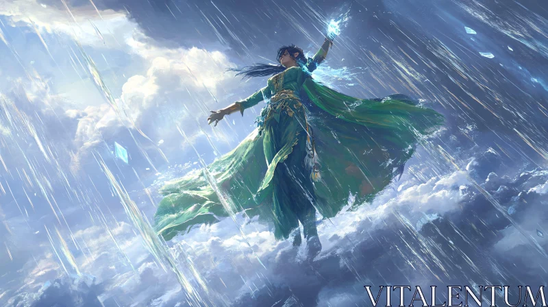 AI ART Magical Woman in the Rain