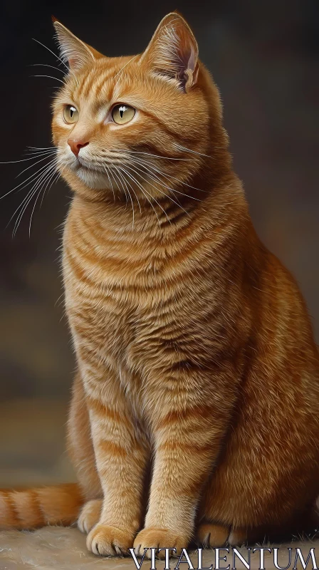 Ginger Feline with Striking Features AI Image