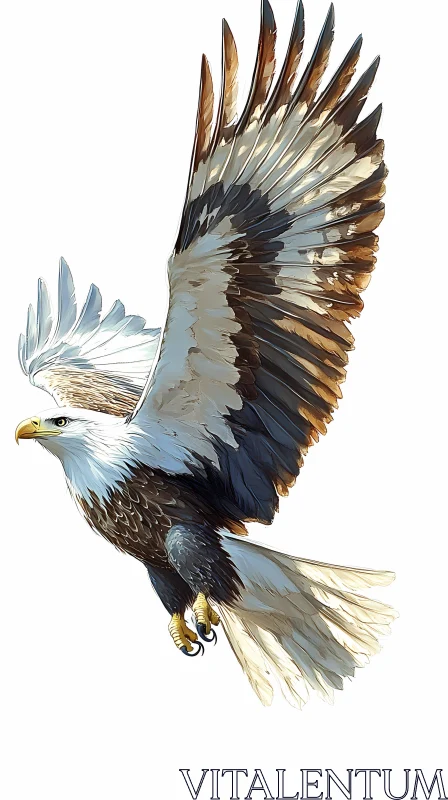 Soaring Eagle with Wide Wingspan AI Image