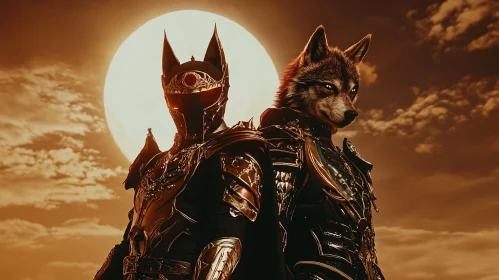 Wolf and Knight in Golden Armor