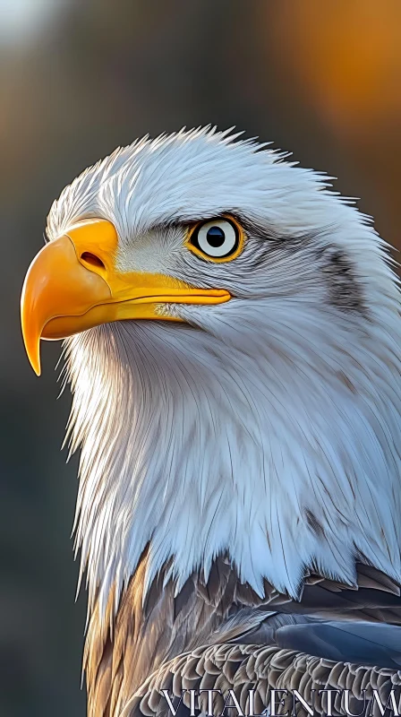 Bald Eagle in Profile AI Image