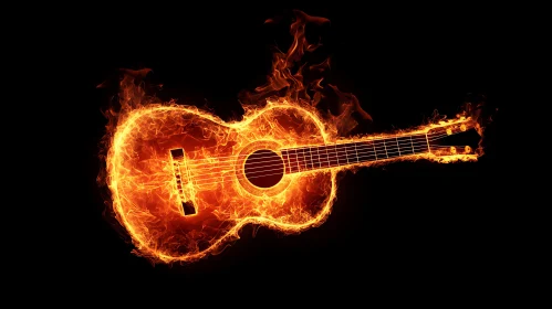 Fiery Acoustic Guitar