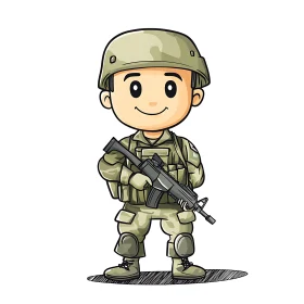 Smiling Soldier Cartoon Character Art