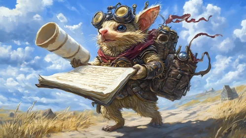 Steampunk Mouse on a Mapping Expedition