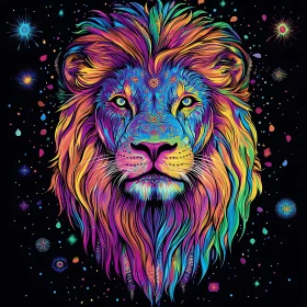 Rainbow Lion Art