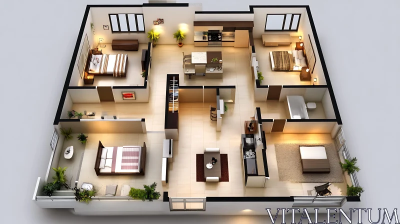 Modern Apartment Layout Design AI Image