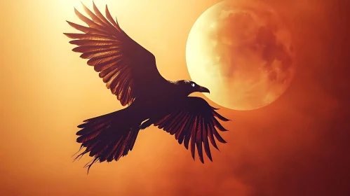 Bird and Moon Art