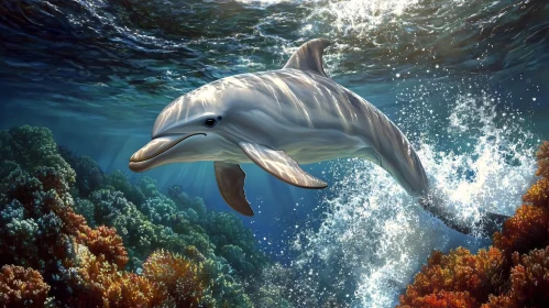 Dolphin Swimming in Ocean Waters