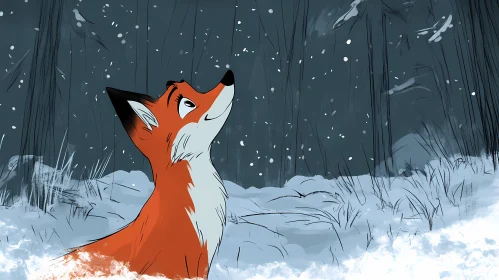 Winter Fox Illustration