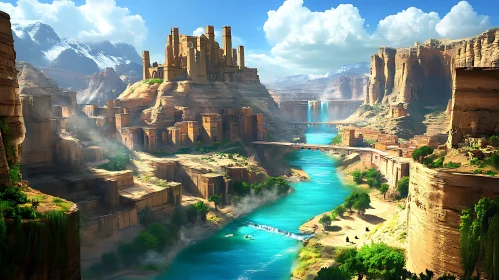 Mountain Castle by Turquoise River