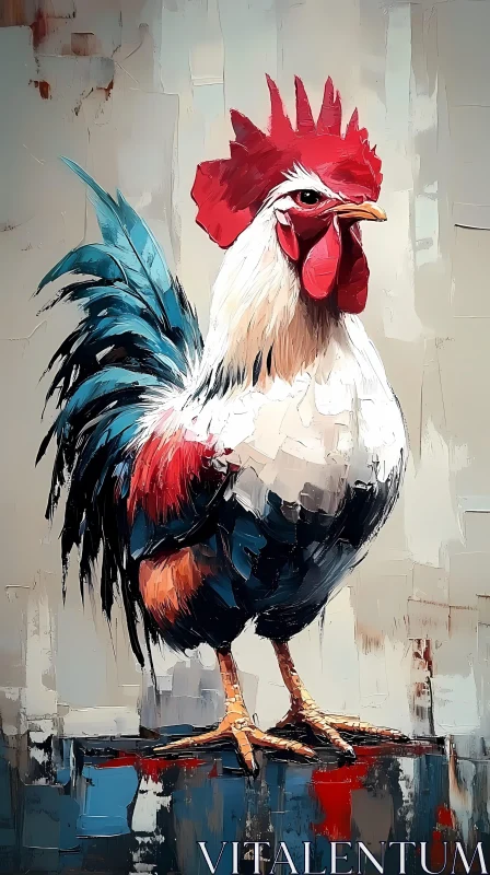 Abstract Rooster Art AI Image