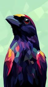 Geometric Bird Art with Rich Colors