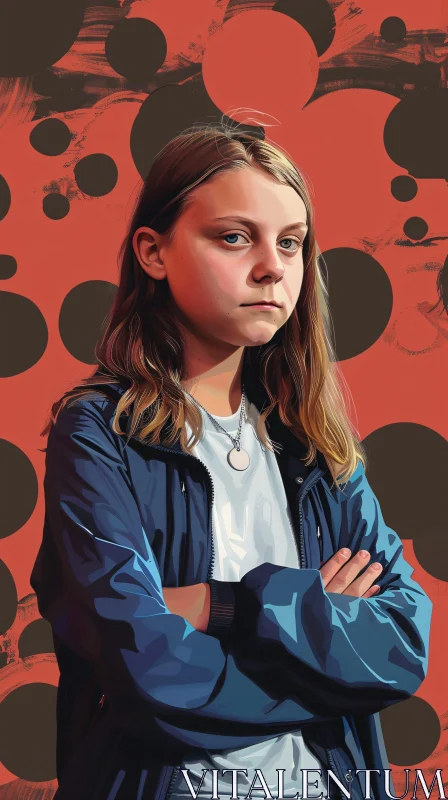 AI ART Portrait of Environmental Activist Greta Thunberg