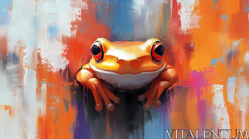 Frog in Abstract Art AI Image