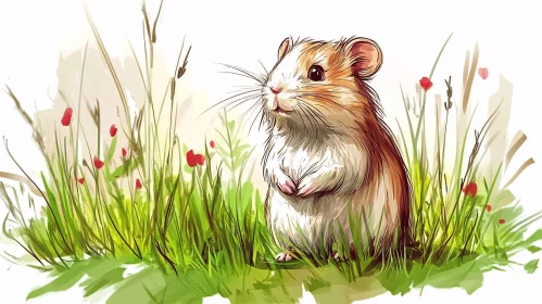 Serene Hamster Illustration