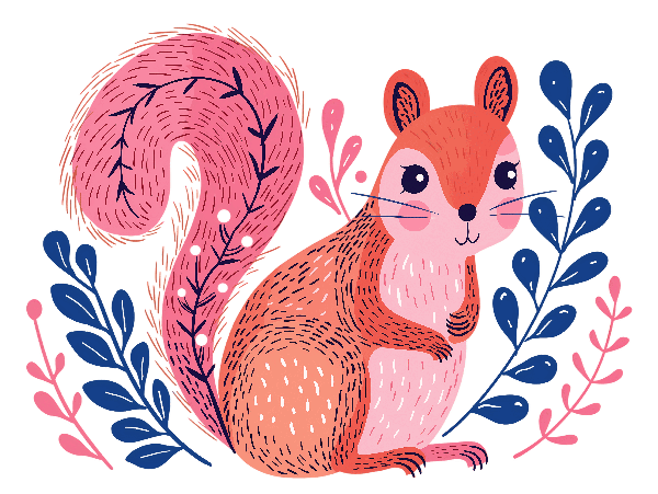 Charming Squirrel Design POD Design