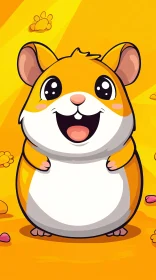 Happy Cartoon Hamster AI Image