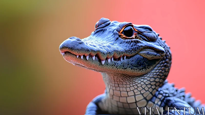 Young Alligator Detailed Portrait AI Image