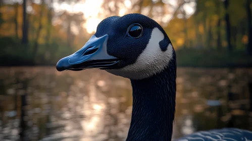 Goose Close-Up at Sunset
