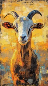 Artistic Goat Portrait Painting