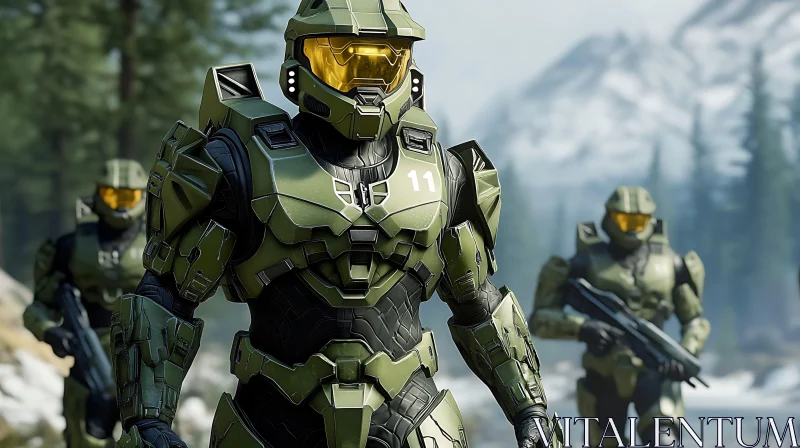 Armored Soldiers in Halo Infinite AI Image