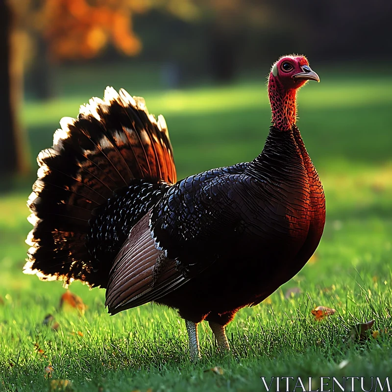 Wild Turkey Portrait AI Image