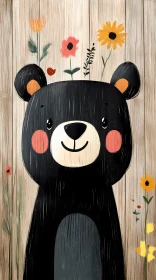 Cute Bear with Floral Accents