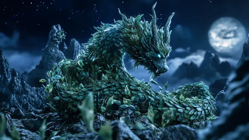 Foliage Dragon in Lunar Landscape