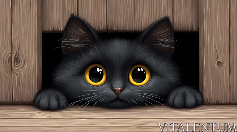 Cat with Captivating Yellow Eyes AI Image