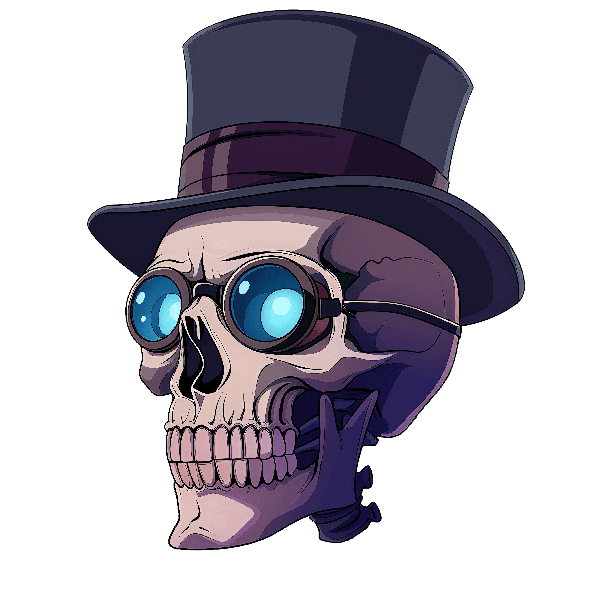 POD Design Skull with Top Hat Design