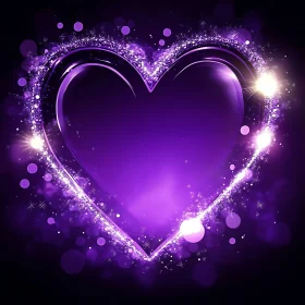 Sparkling Heart on Dark Background