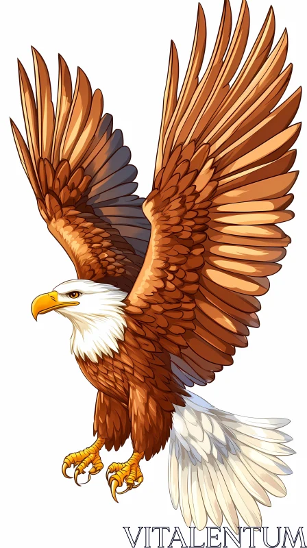 Illustration of a Bald Eagle AI Image