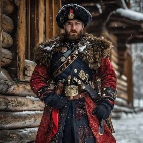 Man in Traditional Cossack Outfit