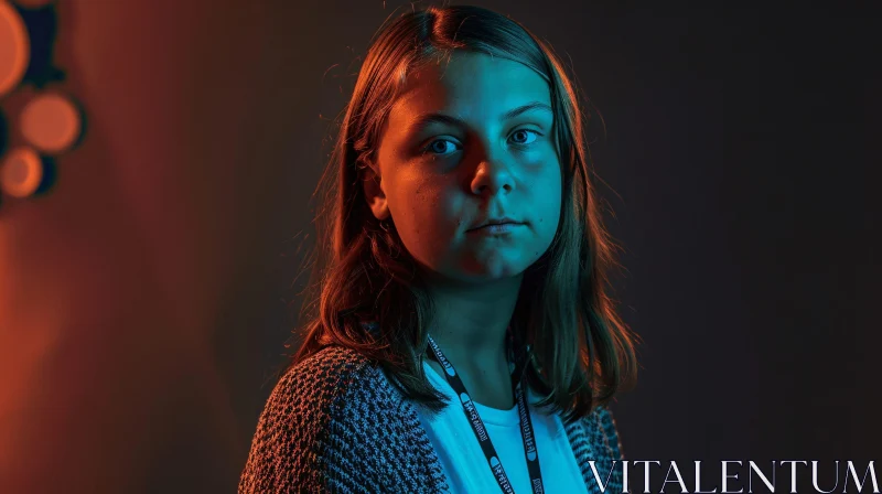 Poignant Portrait of Greta Thunberg AI Image