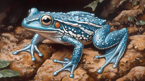Artistic Blue Frog Image