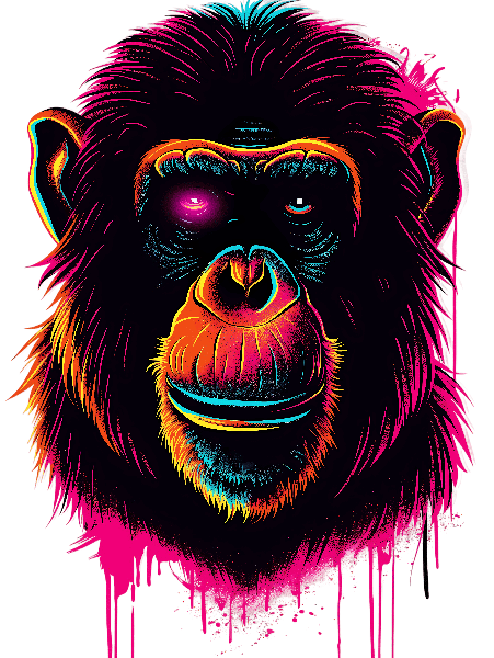 Colorful Chimp Art T-Shirt