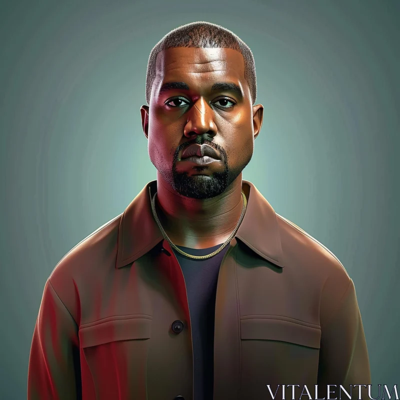 AI ART Iconic Kanye West Portrait in Art