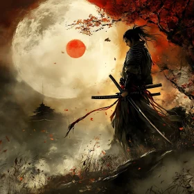 Moonlit Samurai: A Warrior's Vigil