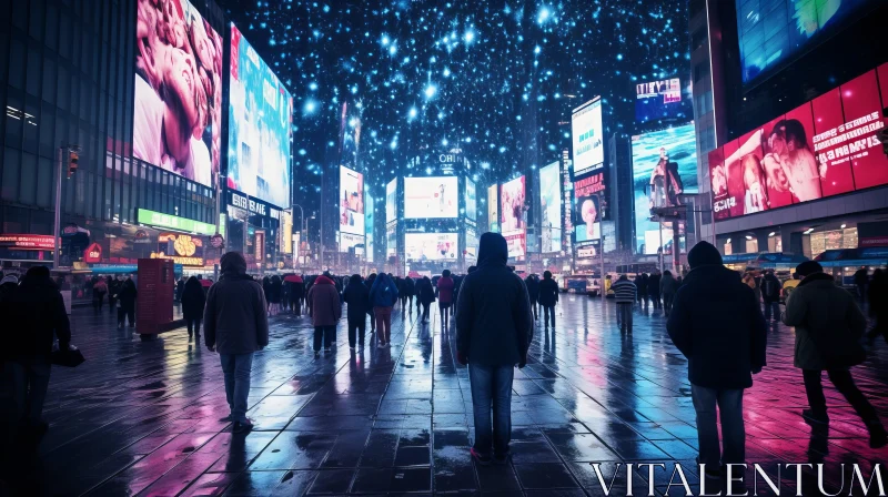 Times Square Nightlife: A Sci-fi spectacle AI Image