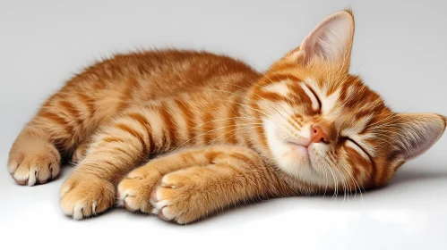 Peaceful Ginger Kitten at Rest